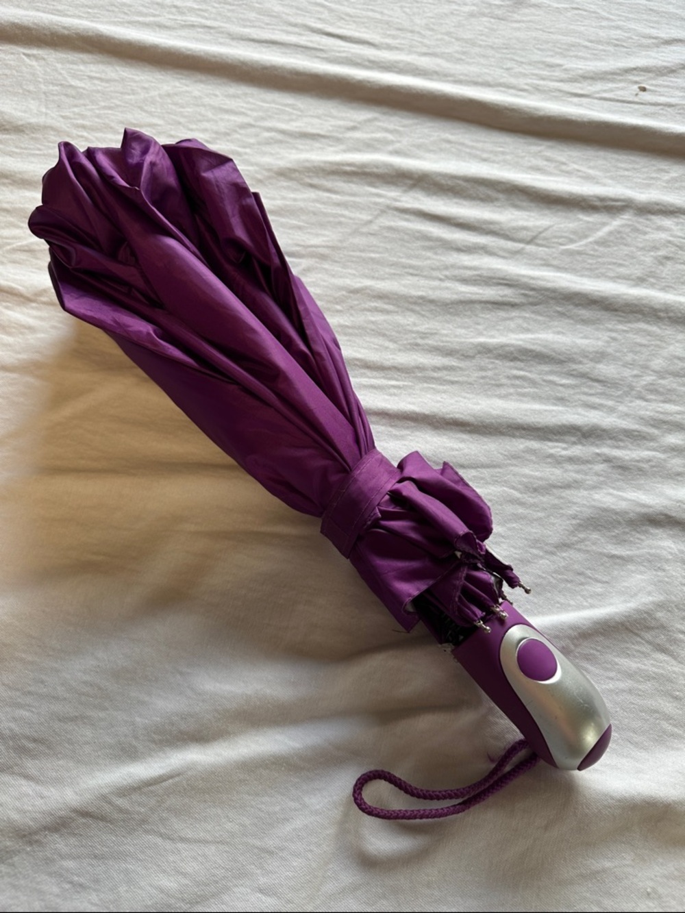 Compact Purple Folding Umbrella